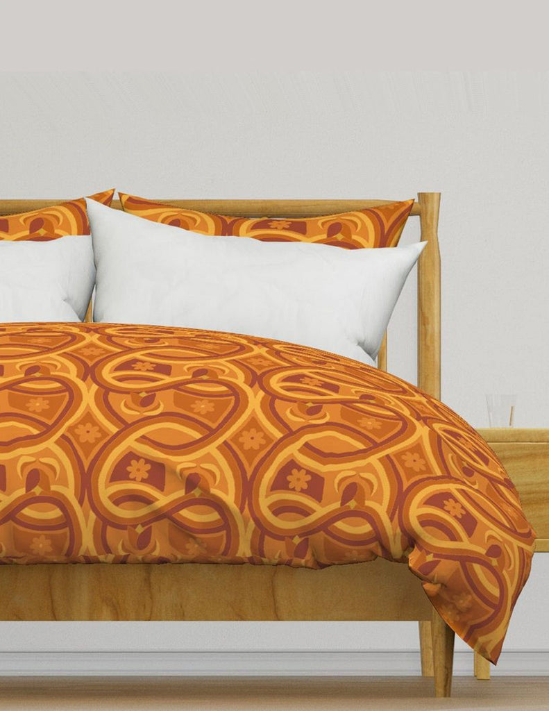 Flora Infinity -  Bedding - Retro Orange