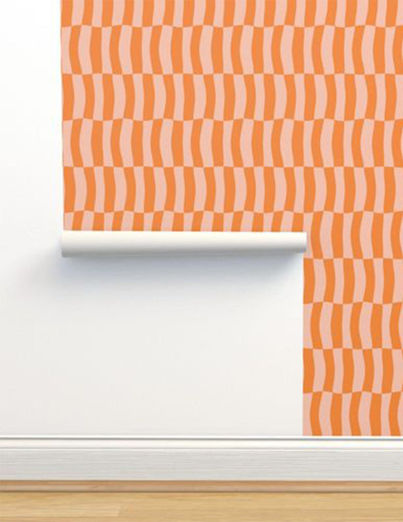 Sherbert Melt -  Wallpaper - Orange & Pink