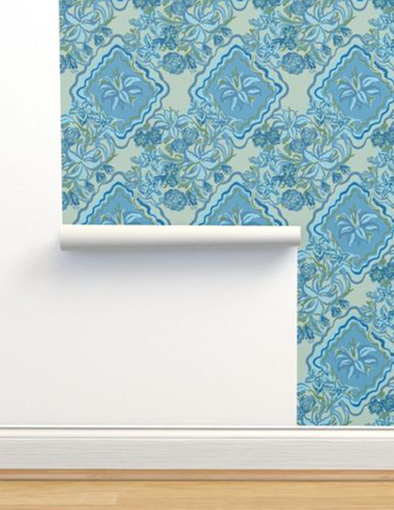 Diamond Bouquet -  Wallpaper - Blue