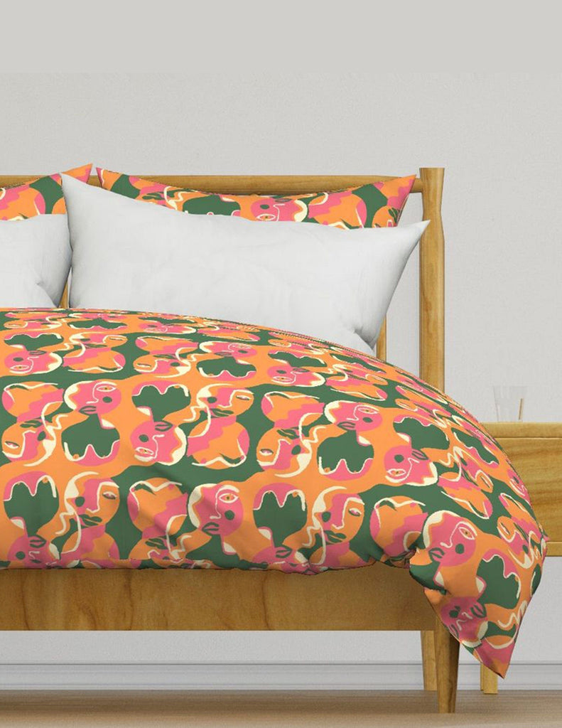 Spotlight -  Bedding - Green, Orange & Pink