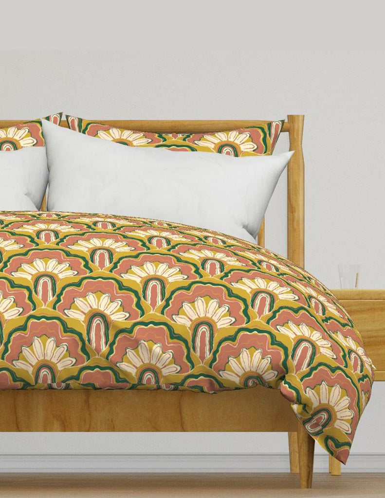 Deco Peacock -  Bedding - Coral, Pink & Green