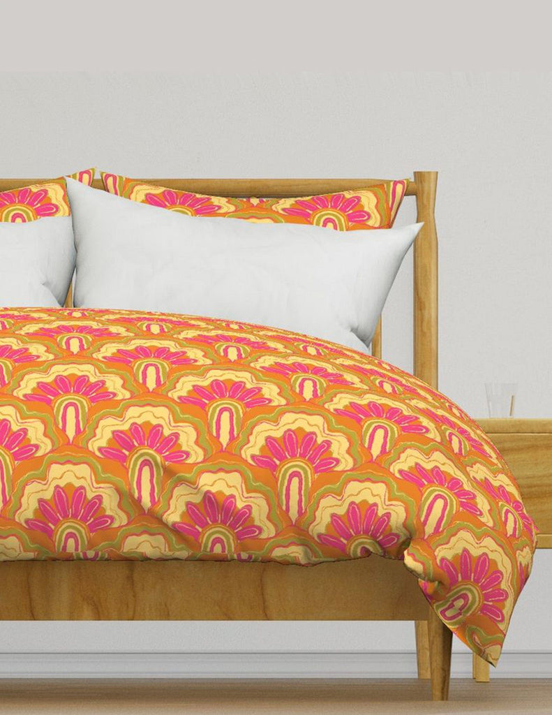 Deco Peacock -  Bedding - Coral, Pink & Green