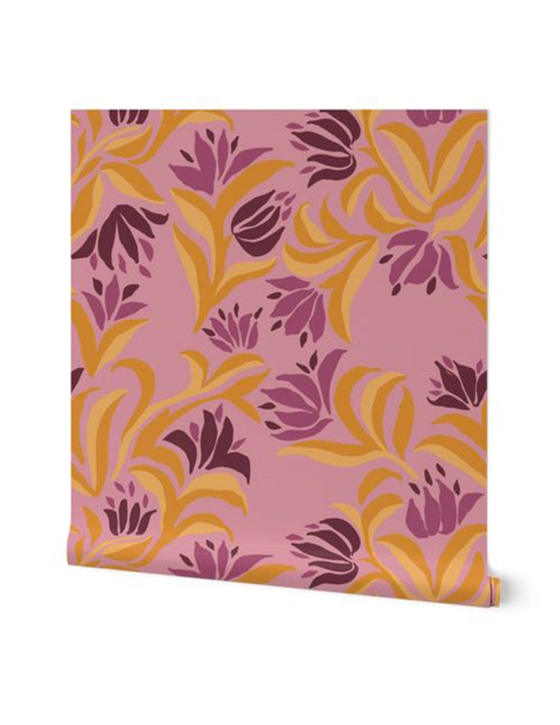 Flowing Flora -  Wallpaper - Pink