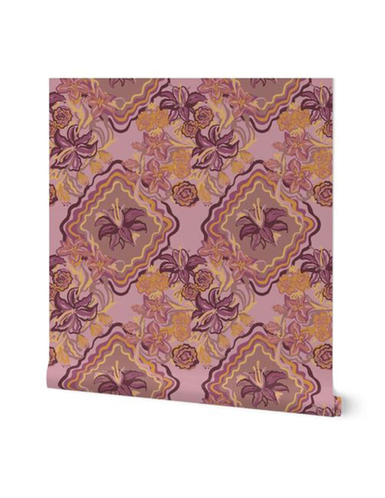 Diamond Bouquet -  Wallpaper - Purple & Gold