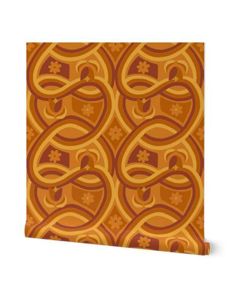 Flora Infinity -  Wallpaper - Retro Orange