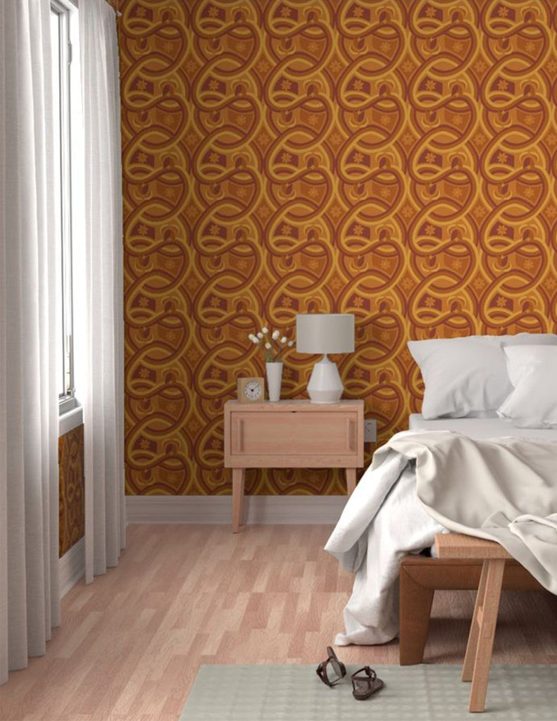 Flora Infinity -  Wallpaper - Retro Orange