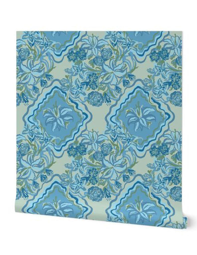 Diamond Bouquet -  Wallpaper - Blue