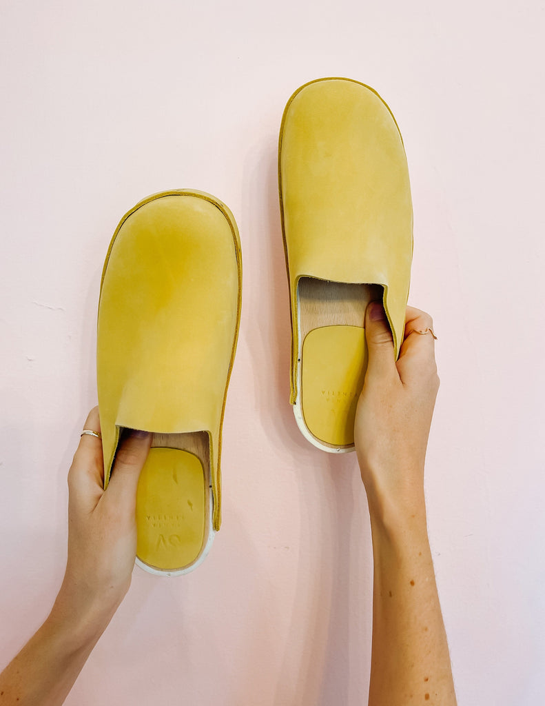 Jill Leather Clog - Chartreuse