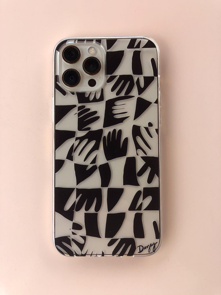 Hand Print iPhone Case - Black